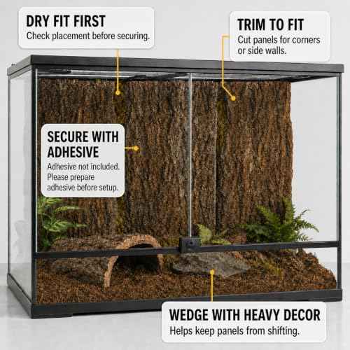 2PCS Cork Terrarium Background 11.8x11.8in for Reptile (2PCS-11.8×11.8in)