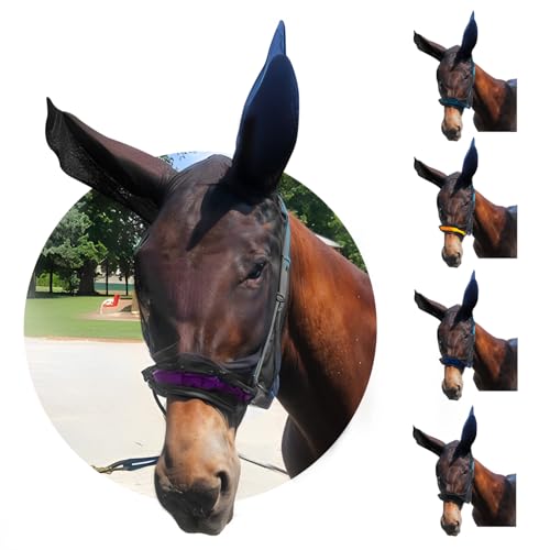Donkey Fly Mask with Long Ears (Large Donkey / Purple)