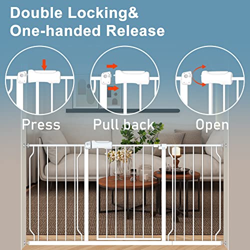 Extra Wide Baby Gate 4.72in Extensions Walk Through Baby Gate Pressure Mount Auto Close Child Safety Gates (4.72"/12cm)