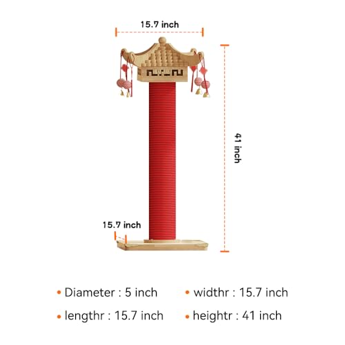 Natural Hemp Tall Pagoda Cat Scratcher (Pagoda)