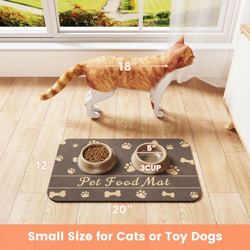 Pet Feeding Mat (Brown / 20"L x 12"W)