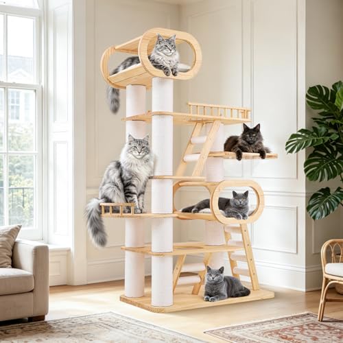 76.8'' Modern Cat Tree for Indoor Cats (76.8'')