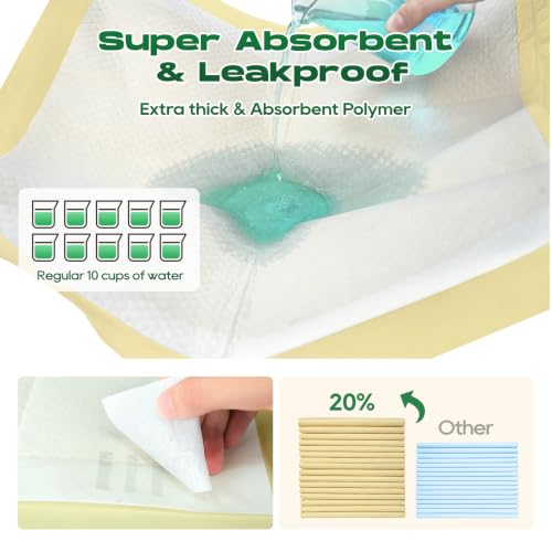 Bamboo Puppy Pads Extra Large 31"x47" 40 Count with Tabs (31 x 47 inches (40 Count))