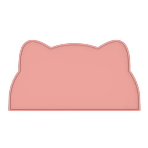 Cat Food Mat Silicone Non Slip Dog Bowl Mat Waterproof Cat Feeding Mat Stop Food Spills and Water Messes Out to Floor Pet Food Mat (Coral Pink / 20" x 12")