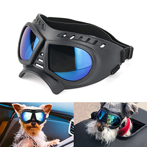 Small Dog Goggles Windproof for Small (Blue Lenses / Medium)
