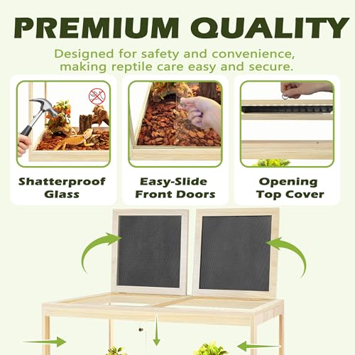31 Gallon Bearded Dragon Tank (Oak / 31 Gallon (24x15.5x15.5 Inch))