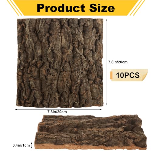 10PCS Cork Terrarium Background 7.8x7.8in for Reptile (10PCS-7.9×7.9in)