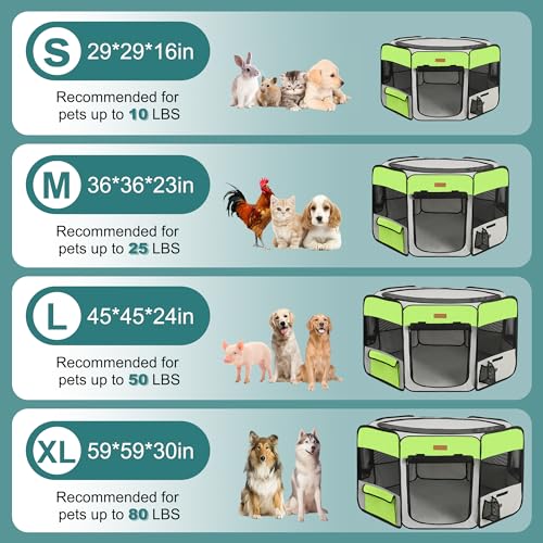 Portable Dog Playpen (Large / Green)