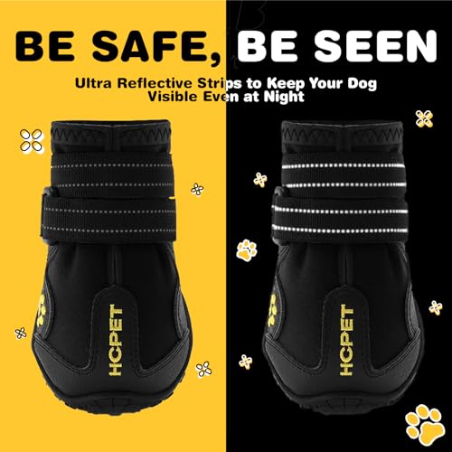 Dog Boots Dog Shoes for Large Dogs (Black / Width 2.36 in)