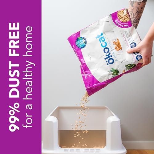 Low Tracking Natural Wood Clumping Cat Litter (21.5 lbs / Less Mess)