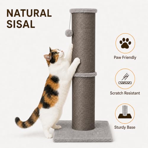 32 Inch Tall Cat Scratching Post (X-Large / Grey)