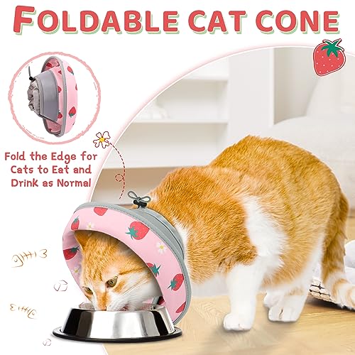Cat Cone Collar Soft to Stop Licking (Pink / L)