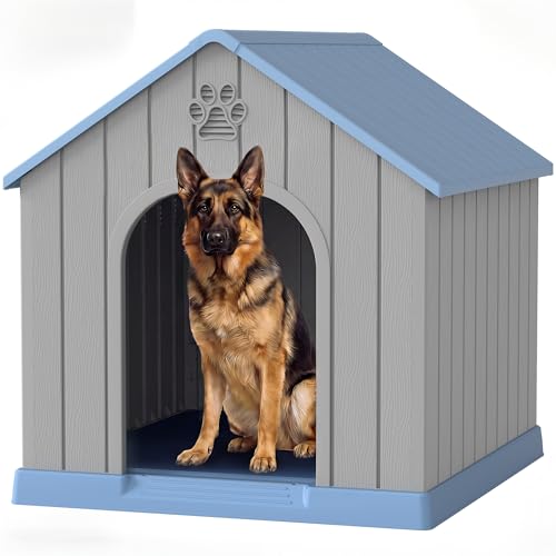 Large Dog House for Medium to Large Dogs (Light Blue / 36.2" L × 38" W × 38" H)