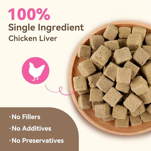 Freeze Dried Chicken Liver Treats for Dogs & Cats (6 Ounce (Pack of 1))