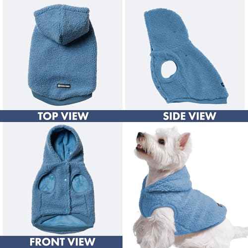 Sherpa Fleece Dog Jacket (Blue / 2XL)
