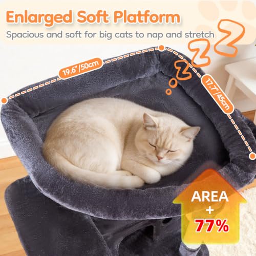 Heavy Duty Cat Tree (Sturdy-73IN / Smoky Gray)