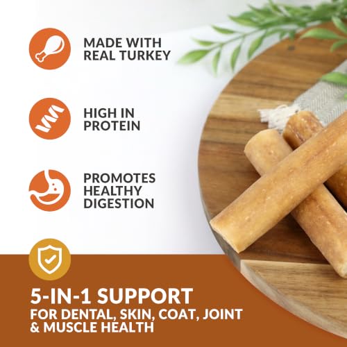 Turkey Flavor Collagen Cheek Rolls 5" 4pk (8 Ounce (Pack of 4))