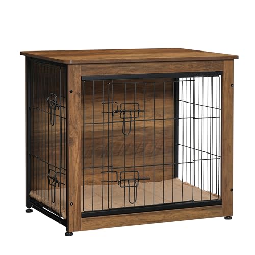 27" Dog Crate Furniture (Warm Brown / 27.2"L x 20.1"W x 23.6"H)