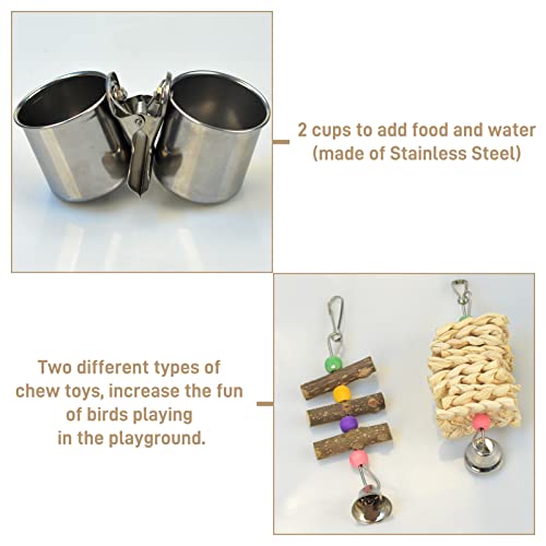 Natural Wood Bird Toys Playground