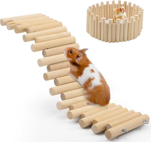 2 Pcs 3.93in High Wooden Hamster Fence (11.8in（3.93in High）)