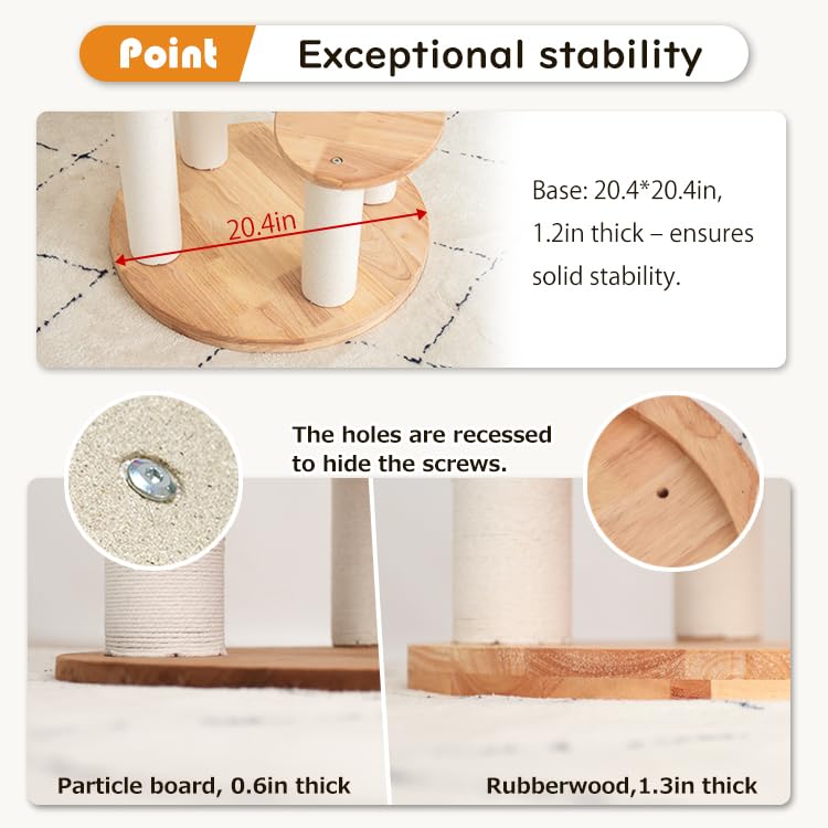 Modern Cat Tree for Large Cat (Brown Y909)