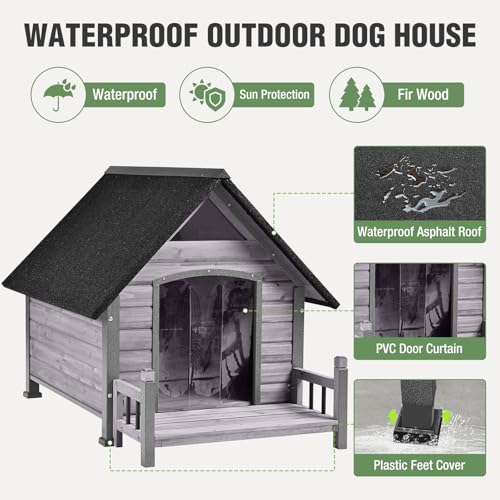 Heated Dog House Outdoor Insulated Weatherproof Dog Kennel with Heater (Heated Dog House)