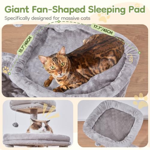 Sturdy Cat Tree (Light Gray / 58.7 Inches)