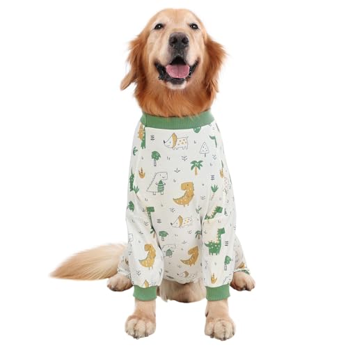 Dog Pajamas One Piece Light Comfy Pjs Pet Costume M (Medium / Forest Dinos)