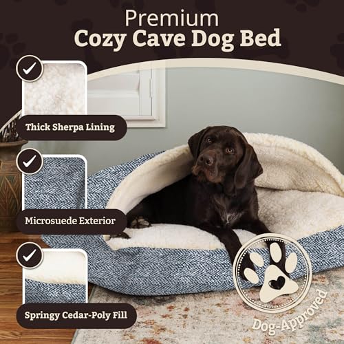 Rectangle Cozy Cave Dog Bed (Palmer Indigo / Large)