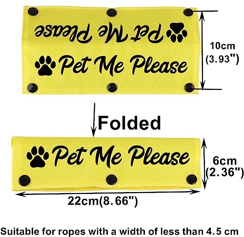 Funny Dog Leash Sleeve Pet Me Please Dog Leash Wrap Wrap Alert Hanging ID Patch Tag Pet Birthday Gift (Pet Me Please-ye Sleeve)