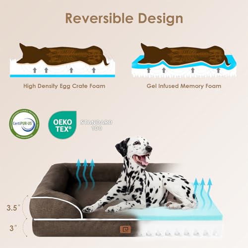 Orthopedic Extra Large Dog Bed (Brown / 44.0"l X 32.0"w X 6.5"th)