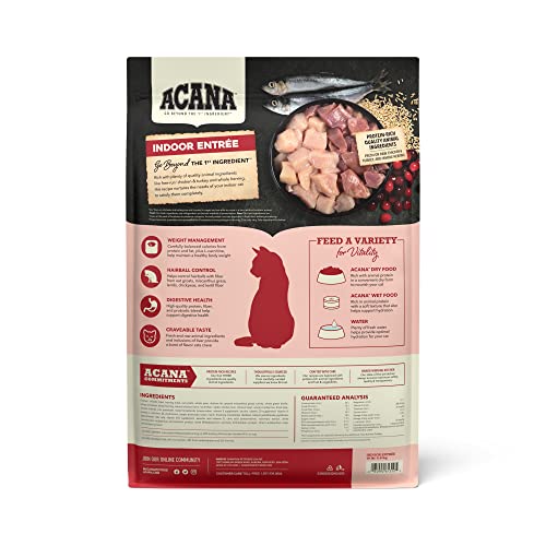 Dry Cat Food for Indoor Cats Indoor Entrée Chicken Turkey 10lb Bag (10 Pound (Pack of 1))
