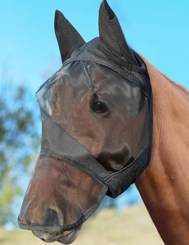 Horse Fly Mask with Nose Cover (Large / Long Nose)