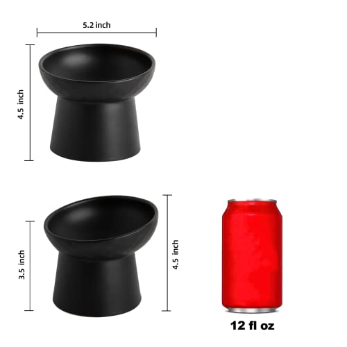 Elevated Cat Bowls (Black / 6.2 Inch (Pack of 2))