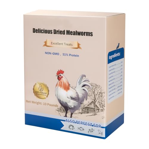 Dried Mealworms 10LB Pure Natural Chicken Treat for Laying Hens Wild Bird (10 Pound (Pack of 1) / Mealworms)