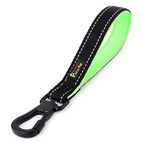 Short Dog Leash with Padded Handle for Medium Large Dogs (Black / 10 Inch (Pack of 1))