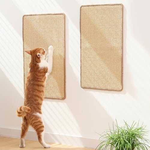 2 Packs Cat Scratching Mat (Beige-2 Packs-23.6 x 15.7 Inch)
