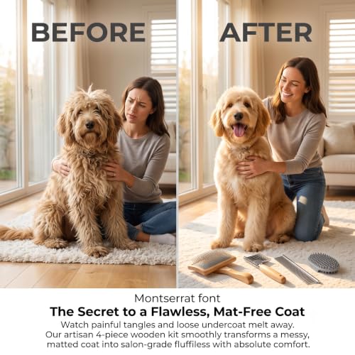 Slicker Brush for Dogs (Wood)