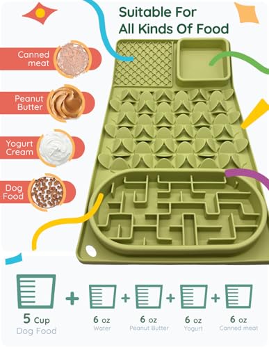 Slow Feeder Bowl for Large Dog (Green)