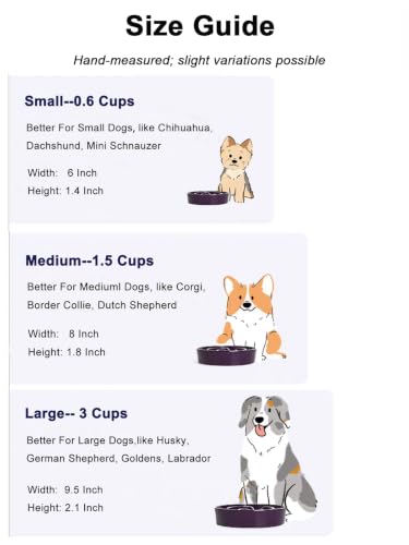 Slow Feeder Dog Bowls Ceramic (Maze Purple / L-3 Cups)