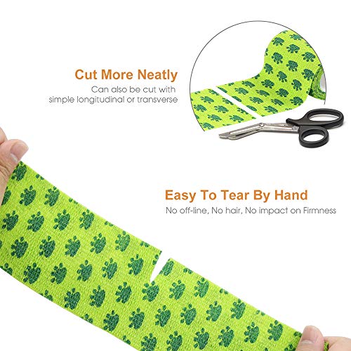 Vet Wrap Cohesive Bandages Bulk Self Adhesive Bandage Wrap Self Adherent Wrap Non (3 Inch Print Claw)
