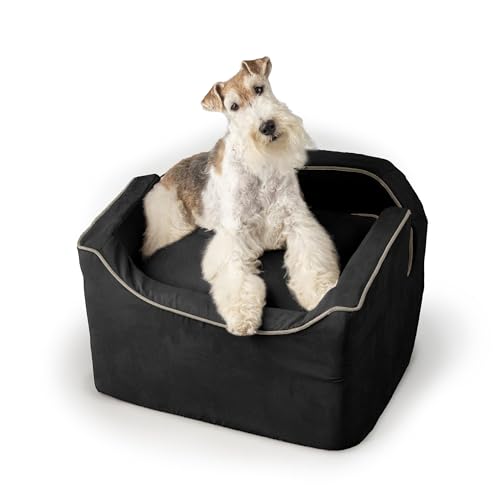 Lookout I Dog Car Seat (Black with Herringbone / Medium)