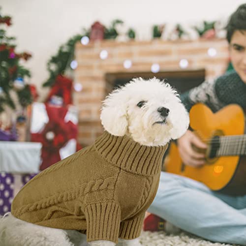 Small Dog Sweater for Small Dogs Boy (Small / Light Brown)