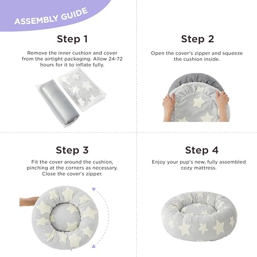 Shown on TV Jacquard Donut Dog Beds Medium Sized Dog (30.0"L x 30.0"W x 8.0"Th / Galaxy Grey)