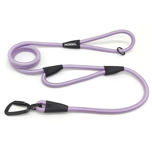 Rope Dog Leash with Two Handles (Purple / 6FT*0.51" Two Handle)