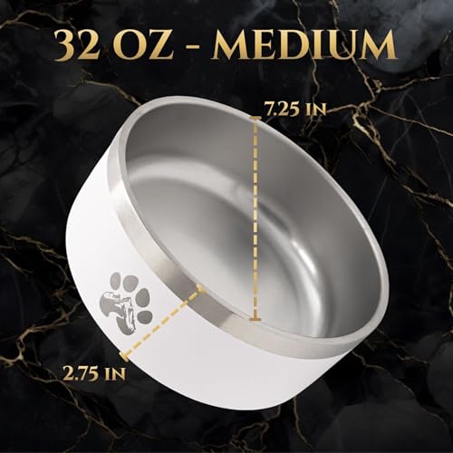Stainless Steel Dog Bowl (Red / 32oz)