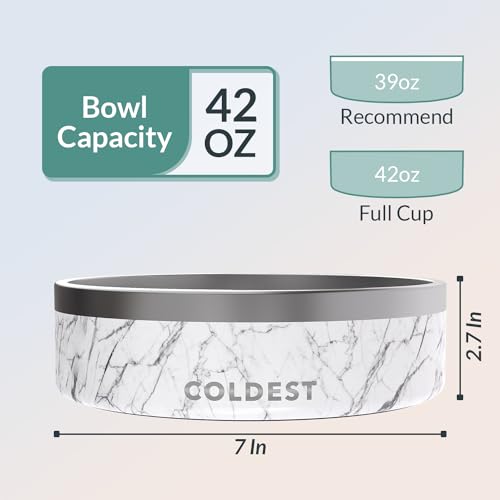 Coldest Dog Bowl (42 oz / Carrara Marble)