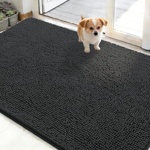 Dog Door Mat for Muddy Paws 48x30 (Dark Grey / 48" X 30")