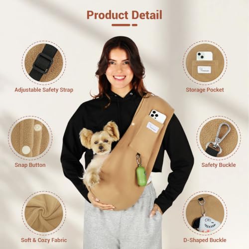 Dog Carrier Sling (Khaki / Medium)