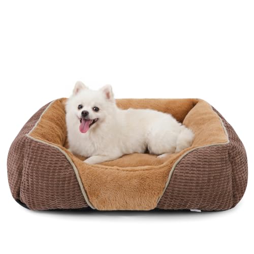 Dog Beds for Medium Dogs Washable (Caramel Brown / M(25’’x 21’’x 8’’))